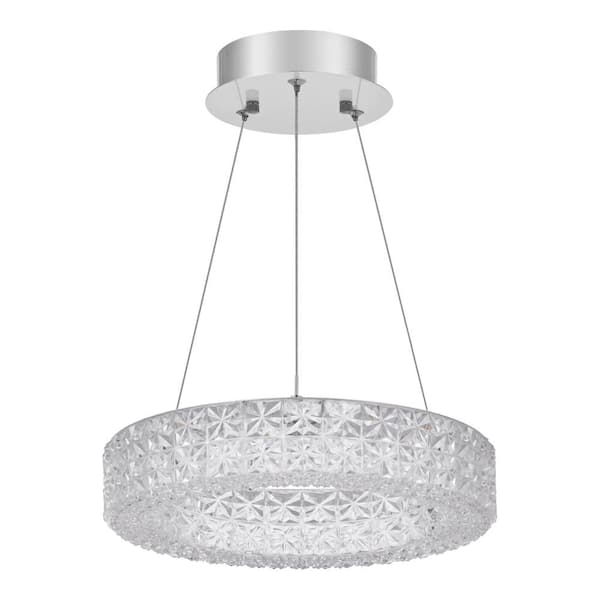 Home Decorators Collection Wesley Park 11 in. Chrome LED Round Semi-Flush Mount Ceiling Light