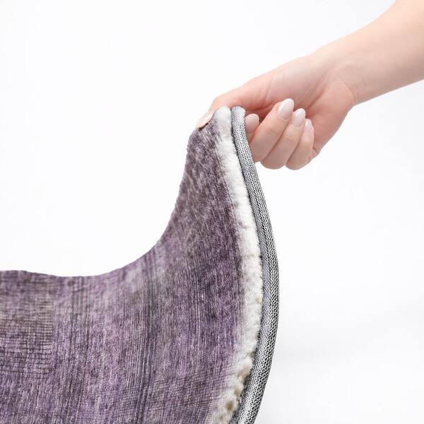 Dream Shag Premium Machine Washable Abstract ADS820 Plum 5 ft. x 7 ft. 6 in. Area Rug
