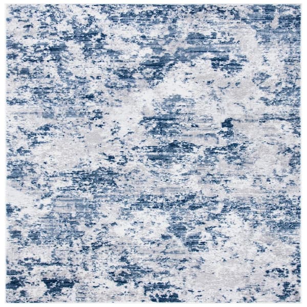 SAFAVIEH Amelia Navy/Gray 7 ft. x 7 ft. Square Abstract Area Rug