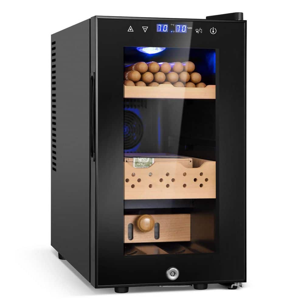 20.42 qt. Black Single Zone Electric Humidor, 170-Counts Cigar Humidor Cabinet, Wine Cooler price history on PriceWatchPro