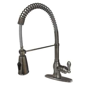 American Classic Single-Handle Pull-Down Sprayer Kitchen Faucet in Black Stainless