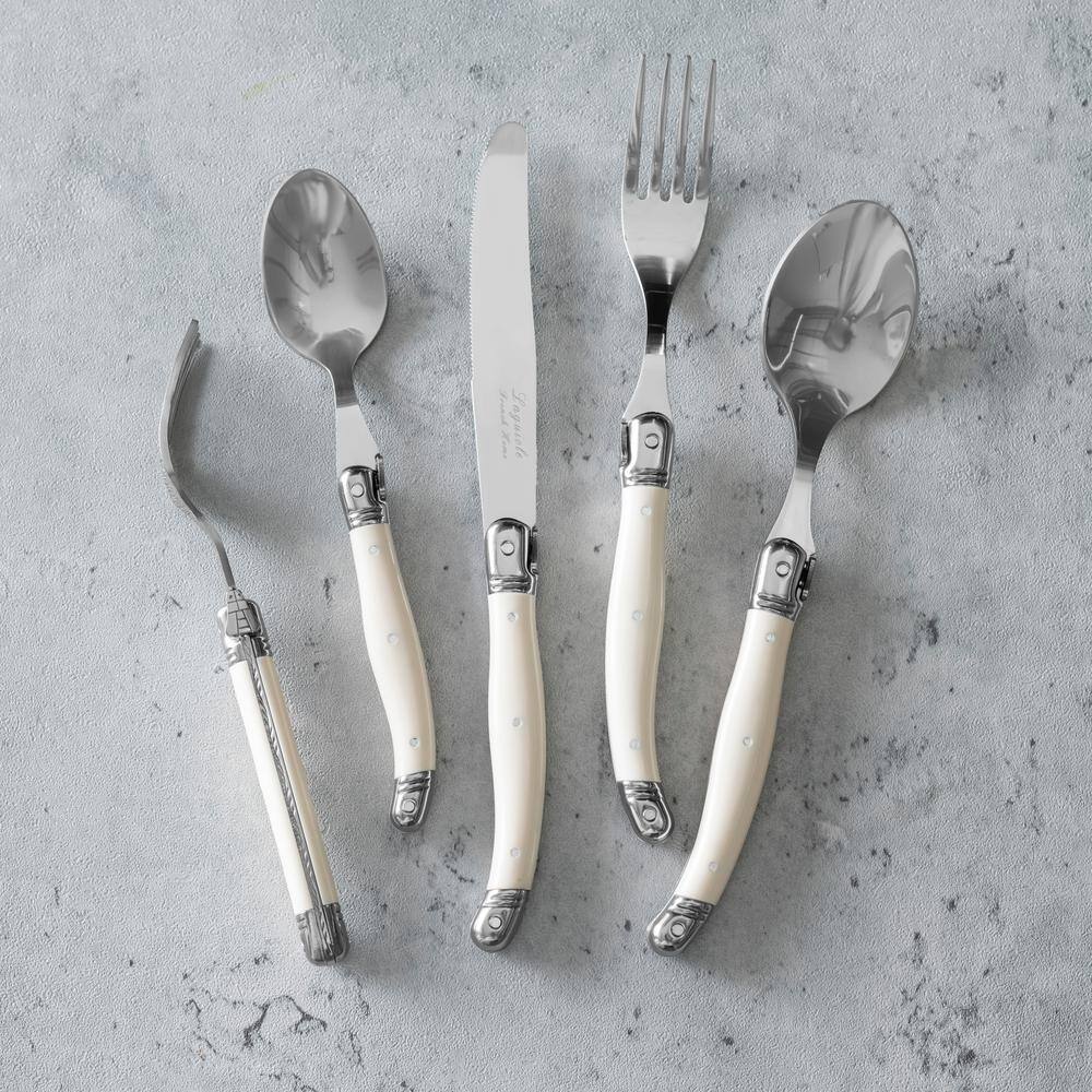 French Home French Home Laguiole Connoisseur 20-Piece 18/10 Stainless-Steel Flatware Set With Handles (Set of 20)