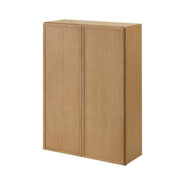 Leyton 30 in. W x 12 in. D x 42 in. H Ready to Assemble Plywood Slim Shaker Wall Kitchen Cabinet in White Oak