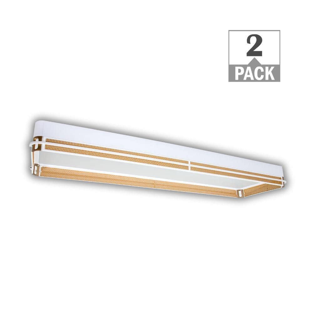 4 ft. x 12 in. White Soft Gold Rattan Accents LED Flush Mount Ceiling Light 4500LM 64W Adjustable CCT (2-Pack) price history on PriceWatchPro