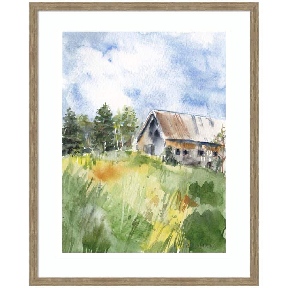 "Woodgrain ""Vermont Barn in Summer"" by Patricia Shaw Landscape Framed Art Print 42 in. x 34 in." price history on PriceWatchPro