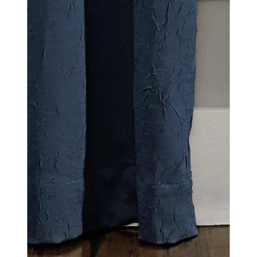 Navy Room-Darkening Grommet Polyester Curtain Panel 63"