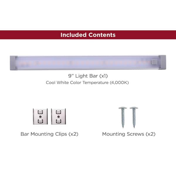 BLACK+DECKER PUSH WIRE® 9-inch Under-Cabinet Light Bar, Warm White