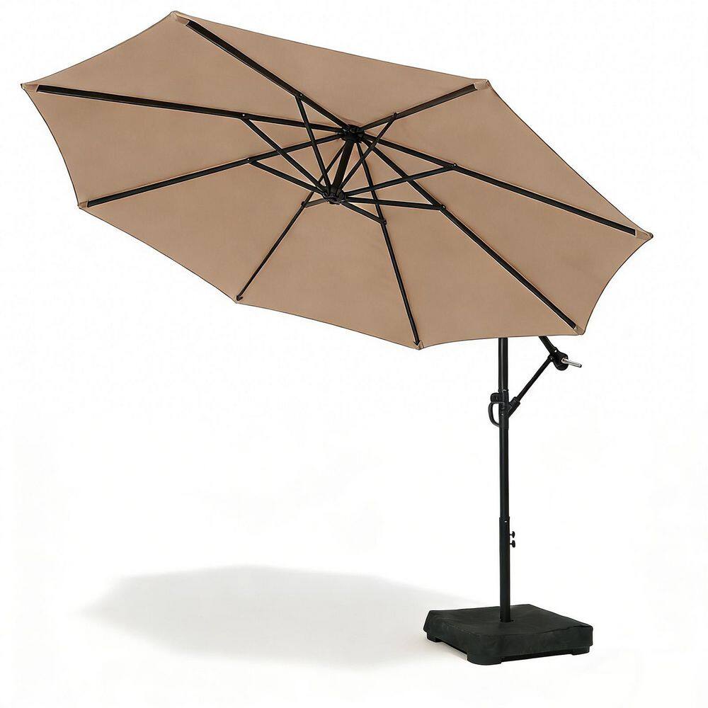 10 ft. Octagon Patio Cantilever Umbrella Outdoor with Base in Tan price history on PriceWatchPro