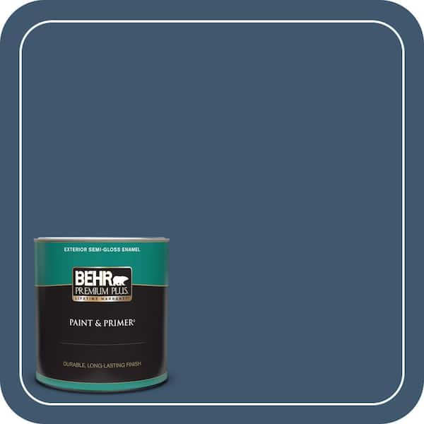 BEHR PREMIUM PLUS 1 qt. #ECC-16-3 Inlet Harbor Semi-Gloss Enamel Exterior Paint & Primer