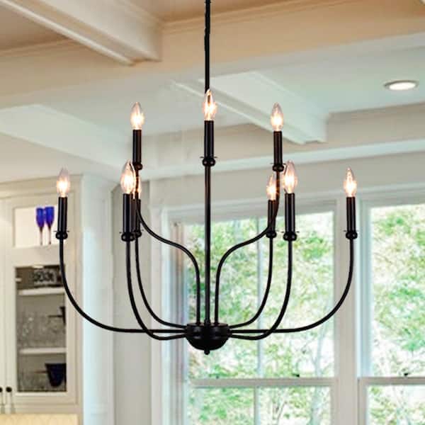 Sefinn Four 9-Light 2-Tier Unique Candle Style Chandelier