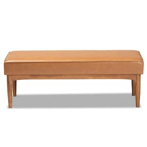 Arvid Tan and walnut brown Dining Bench
