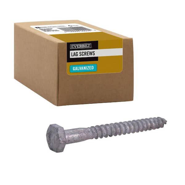 1/4 in. x 2-1/2 in. Silver Galvanized Hex Hex Head Lag Screw (25-Pack)