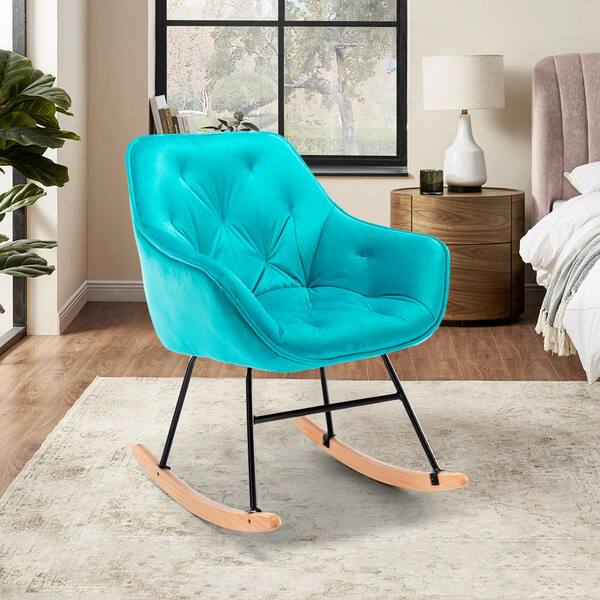 Homefun Light Blue Modern Velvet, Baby Blue Bedroom Chair