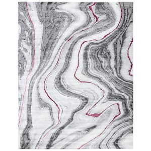 Craft Gray/Wine 8 ft. x 10 ft. Marbled Abstract Area Rug