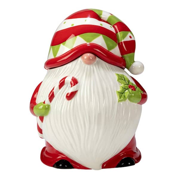 Joie De Vivre 3D Stoneware Santa Christmas Cookie Jar Air Tight Seal