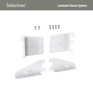 ShelfTrack 0.75 in. L White Steel Wall Mount Shelving Conversion Bracket for Selectives Closet System