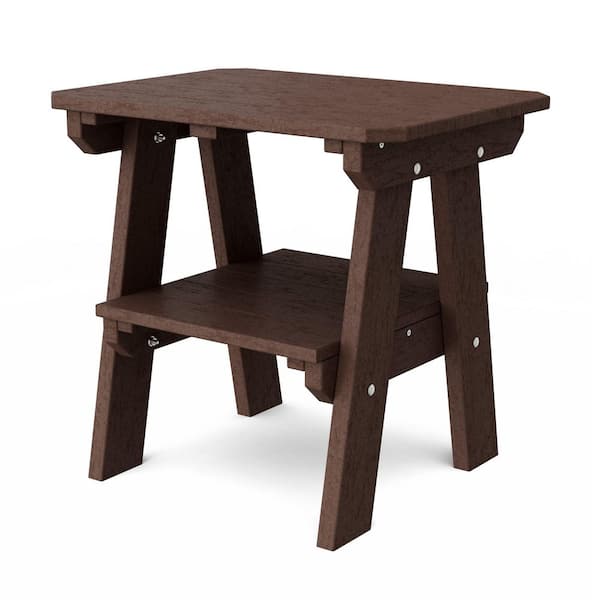 Gray 20 in. Rectangular Aluminum Outdoor Side Table, All-weather 2