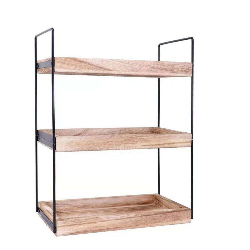 Dracelo 14.75 in. W x 11.3 in. D x 31.5 in. H Espresso Open Wood 3-Tier  Freestanding Bathroom Ladder Shelf B08B87QL6H - The Home Depot