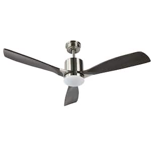 Solid 52 in. Integrated LED Indoor Grey Ceiling Fan with Light and Remote Control