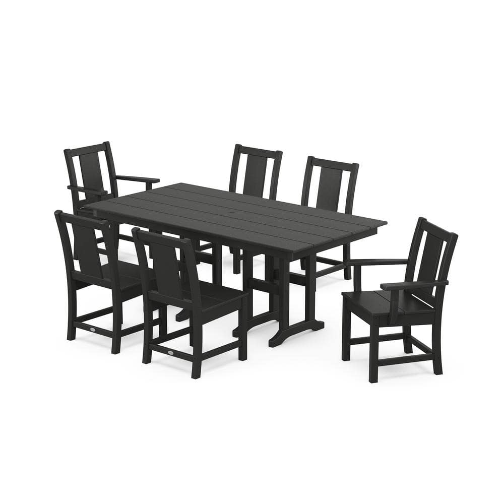 POLYWOOD Prairie 7Piece Farmhouse Plastic Rectangular Outdoor Dining