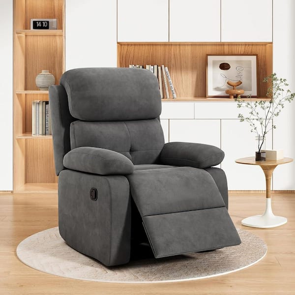 Dark Gray Foam Recliner with ‎Arm Rest and Cushion, Ergonomic, Recliner Sofa for Living Room