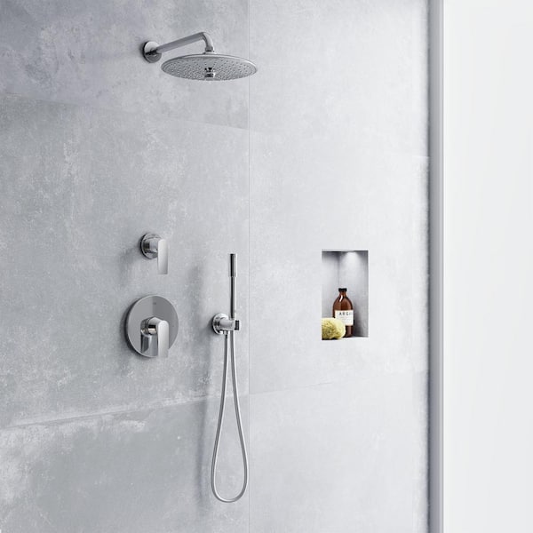 GROHE Euphoria 3-Spray 10 in. Single Ceiling Mount Fixed Rain Shower Head  in Starlight Chrome 26457000 - The Home Depot