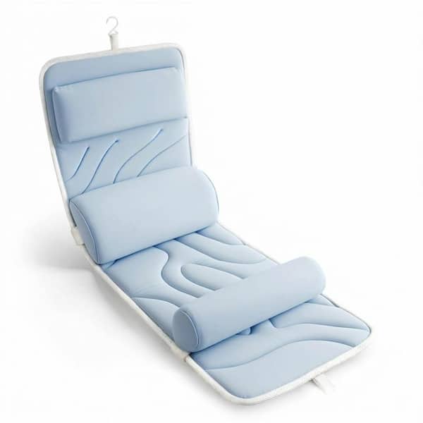 Ultra Soft Full Body Bath Pillow with Adjustable Lumbar Support and Strong Suction Cups for Bathtub Unit