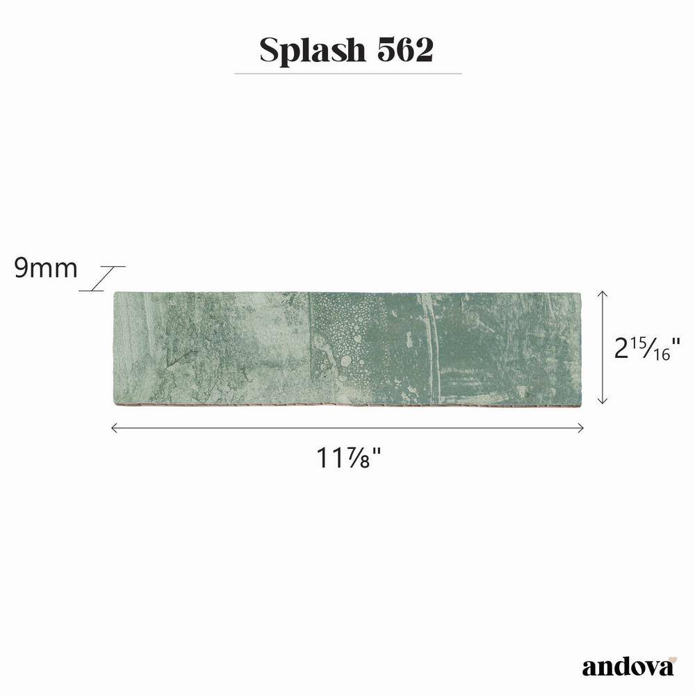 Viridian Green Glossy Ceramic Subway Wall Tile 3" x 12"