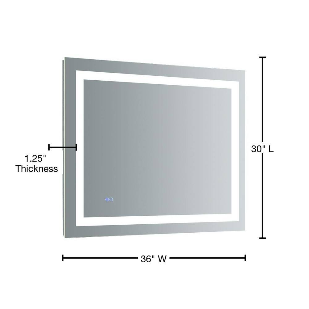 Frameless 36" x 30" Clear LED Bathroom Vanity Mirror