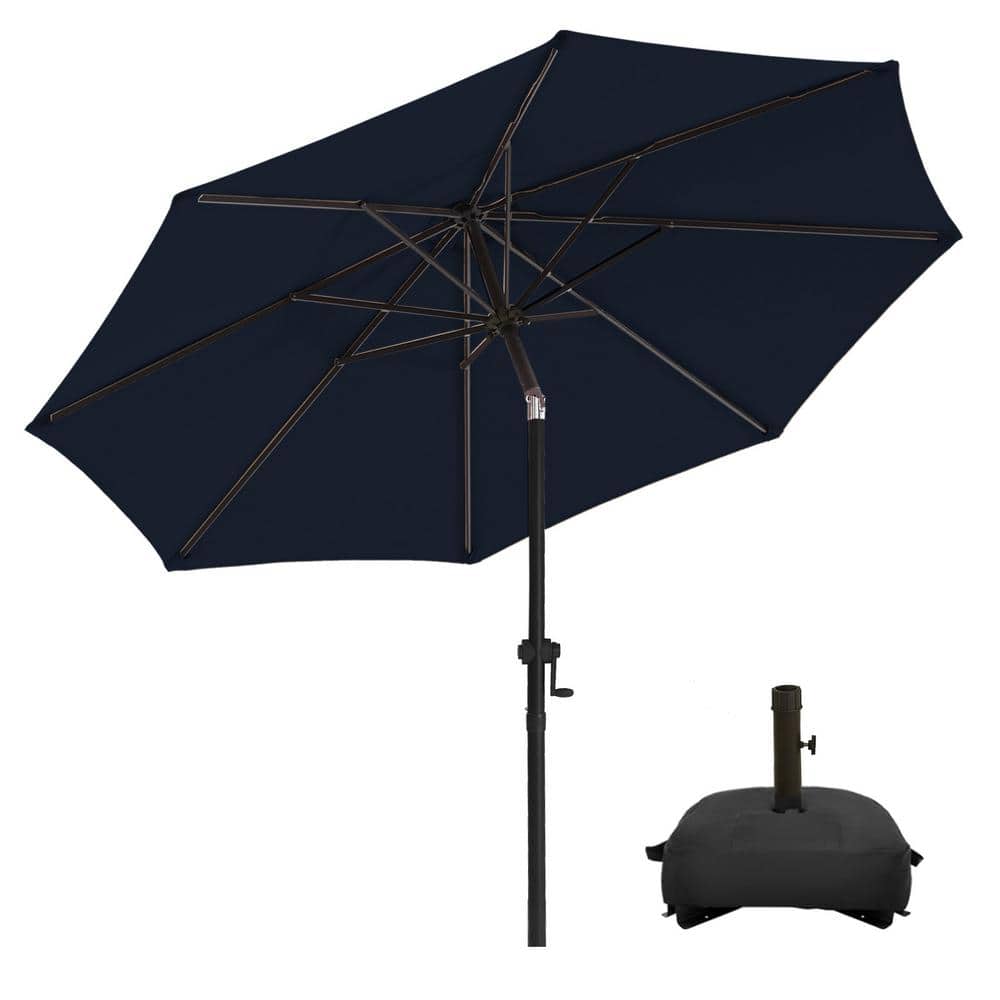 10 ft. Market Patio Umbrella with Base and Push Button Tilt in Navy Blue price history on PriceWatchPro