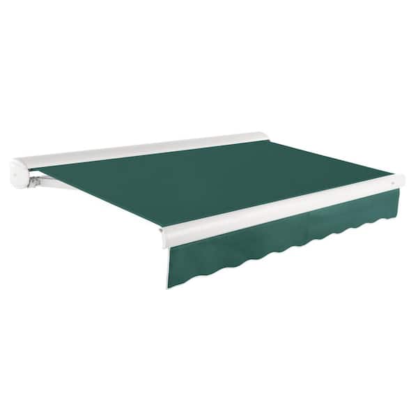 AWNTECH 18 ft. Key West Right Motorized Retractable Awning with Cassette (120 in. Projection) in Forest