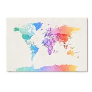 Michael Tompsett Canvas Wall Decor Prints - Map of The World (Abstract Painting) II