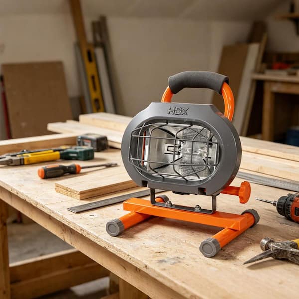 HDX 250-Watt Portable Halogen Work Light LG351-250W - The Home Depot
