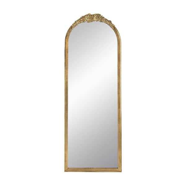 Gold 19 in W x 56 in. H Arched Wood Framed Mirror FCBF16-200 - The