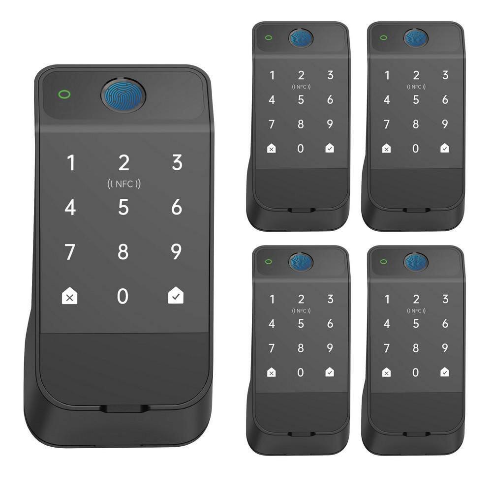 Black Single-Cylinder Smart Lock Wi-Fi Touchscreen Thumbturn Deadbolt with Finger Touch and Apple HomeKey (4-Pack) price history on PriceWatchPro