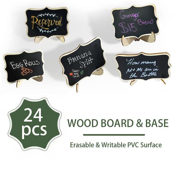 Afoxsos 24 Pack Mini Chalkboard Signs with Easel Stand Food Labels