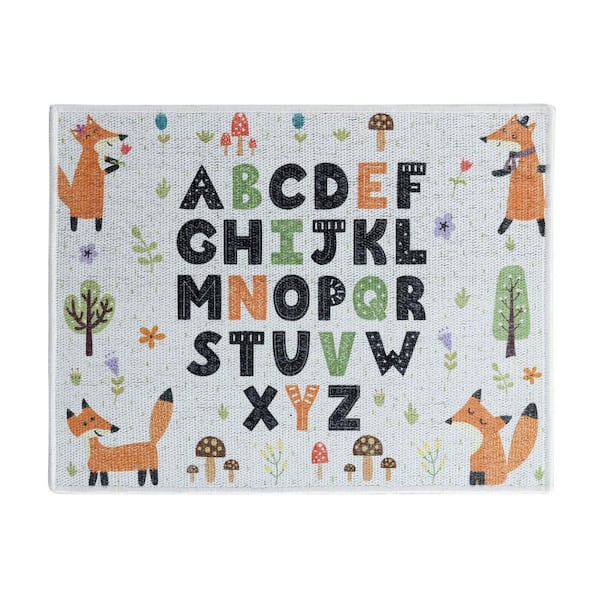 SUSSEXHOME 18 in. x 24 in. Alphabet Super-Absorbent Washable