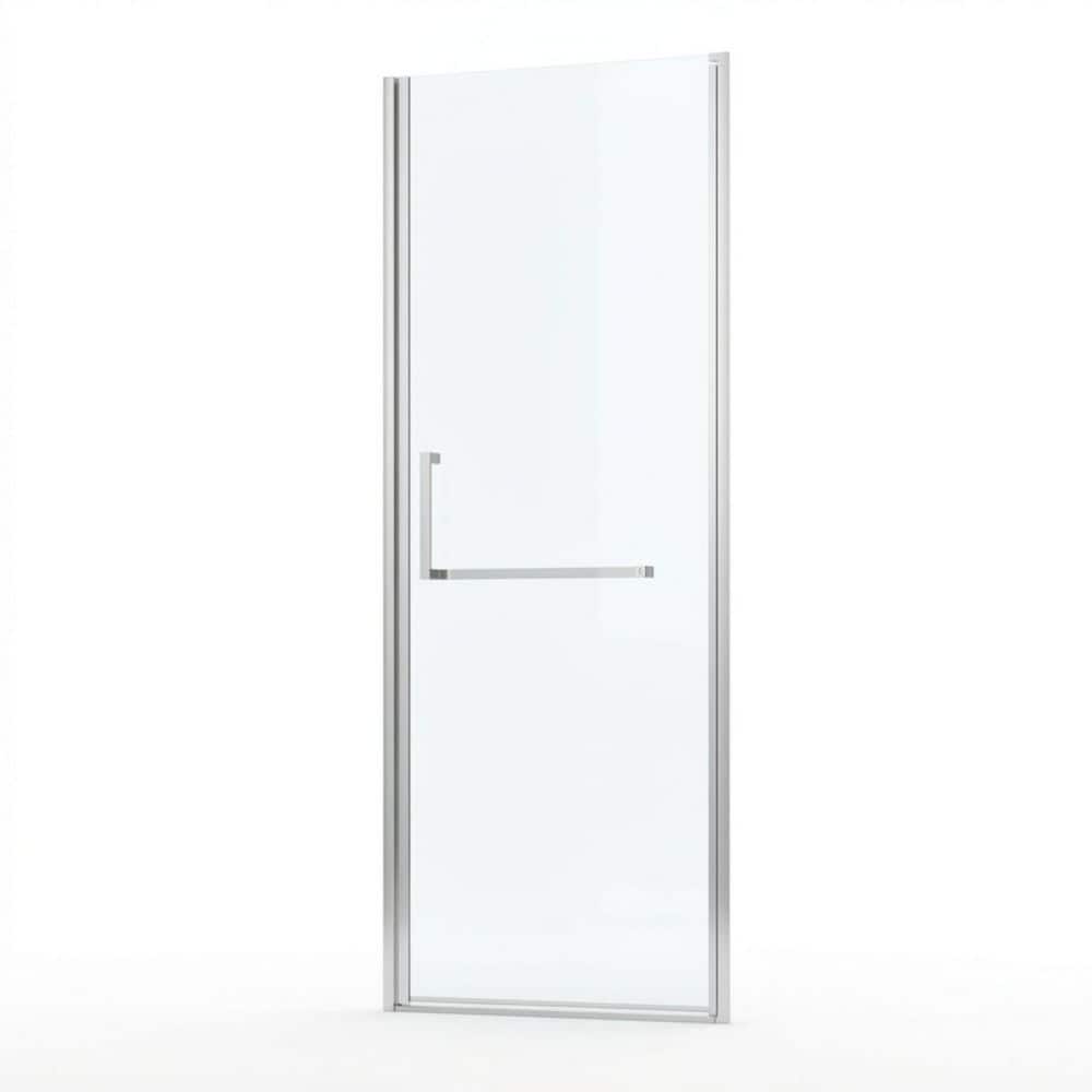 35-36 in. W x 72 in. H Pivot Frameless Shower Door in Brushed Nickel with 1/4 in. SGCC Clear Tempered Glass, Reversible price history on PriceWatchPro