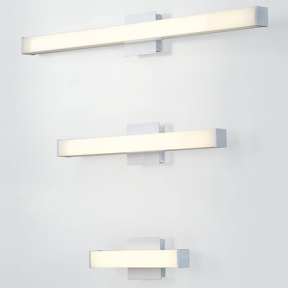 Kelvin Medium Dimmable LED Wall Sconce in Aluminum with Opal Shade