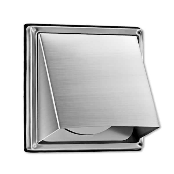 4 in. External Extractor Wall Vent Cover, Cushioned Non Return Flap, Suitable for Attic, Bathroom, Dry Cleaner, Kitchen.
