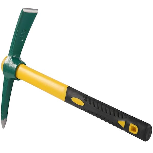 15 in Pick Mattock Hoe Forged Steel Garden Tool with Rubber Handle