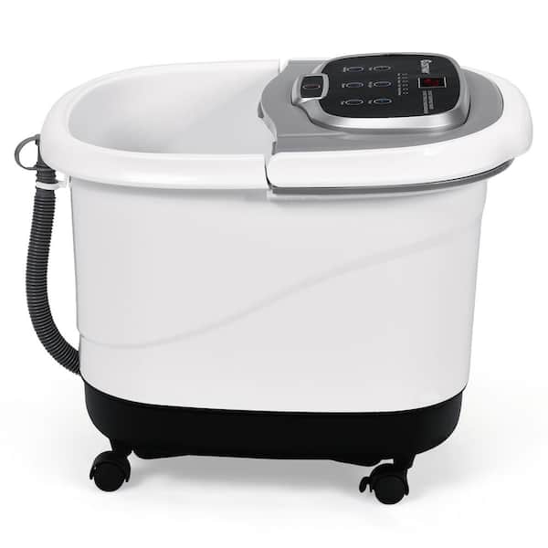 Costway Portable Foot Spa Bath Motorized Massager Electric Feet Salon Tub with Shower Grey