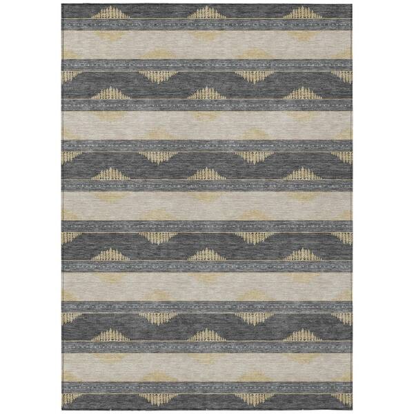 Chantille Machine Washable Indoor/Outdoor Abstract ACN3067 Gray 8 ft. x 10 ft. Area Rug
