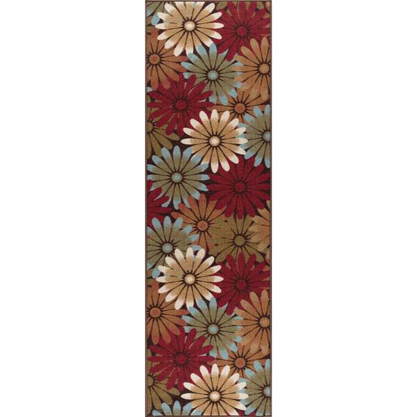 Tayse Rugs Majesty Floral Multi-Color 2 ft. x 8 ft. Indoor Runner Rug