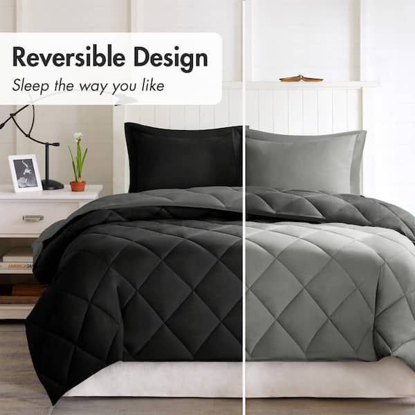 Windsor 3-Piece 3M Scotchgard Diamond Quilting Reversible Down Alternative Comforter Set