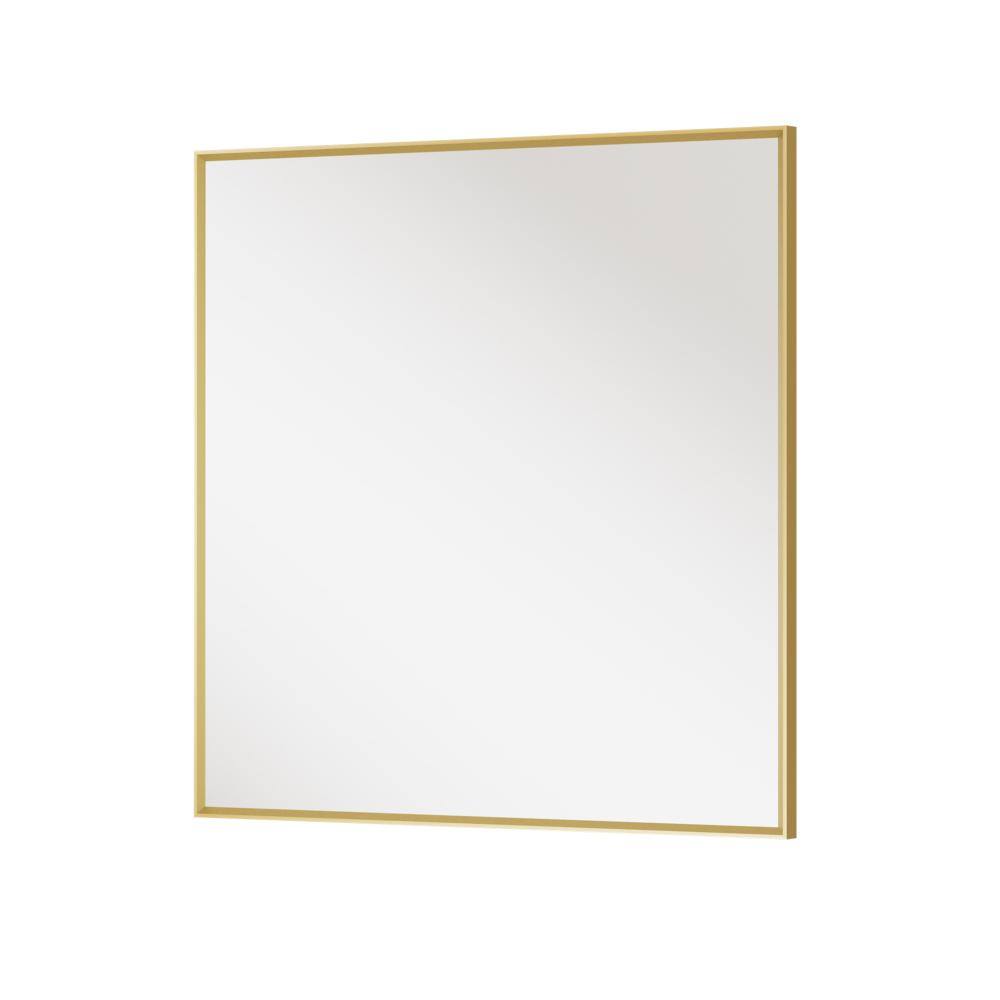 36 in. W x 36 in. H Beveled Bathroom Mirrors Rectangle Aluminum Framed Wall Bathroom Vanity Mirror in Brushed Gold price history on PriceWatchPro