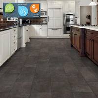 Overlook Slate 22 MIL x 18.5 in. W x 37 in. L Click Lock Waterproof Vinyl Tile Flooring (19.1 sq. ft./case)