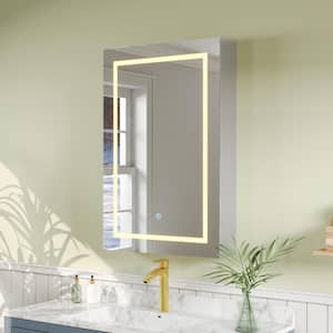 24 in. W x 36 in. H Rectangular Aluminum Medicine Cabinet with Mirror