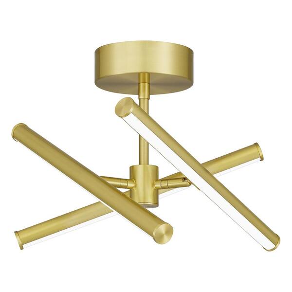 DSI LIGHTING Emily 15 in. 3-Light Brushed Gold Selectable LED Flush Mount
