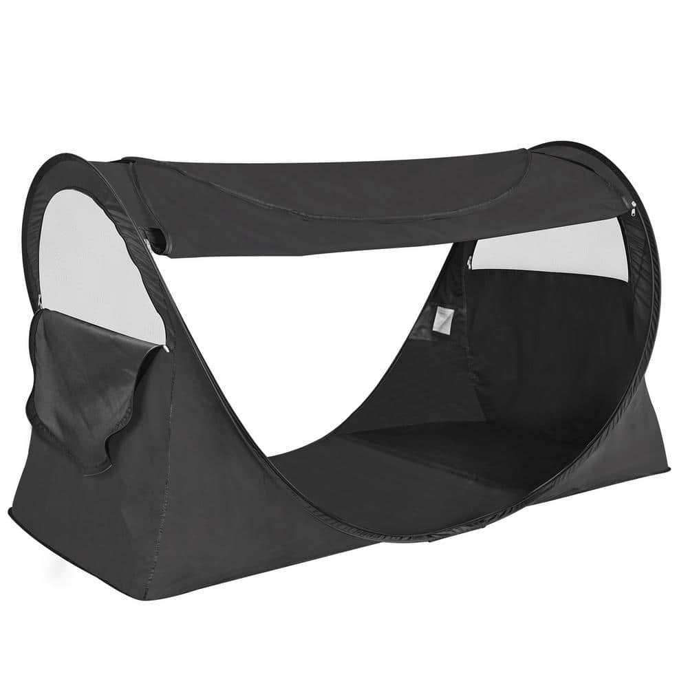 Charcoal Black Full Size Polyester Privacy Bed Tent